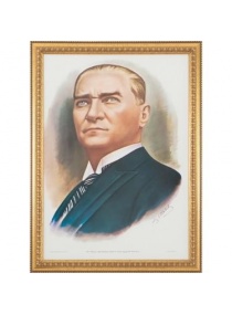 ÇERÇEVELİ TABLO 50X70 VARAKLI ATATÜRK PORTRESİ INT-030