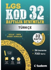 8.SINIF LGS TÜRKÇE KOD 32 HAFTALIK DENEMELER / TUDEM